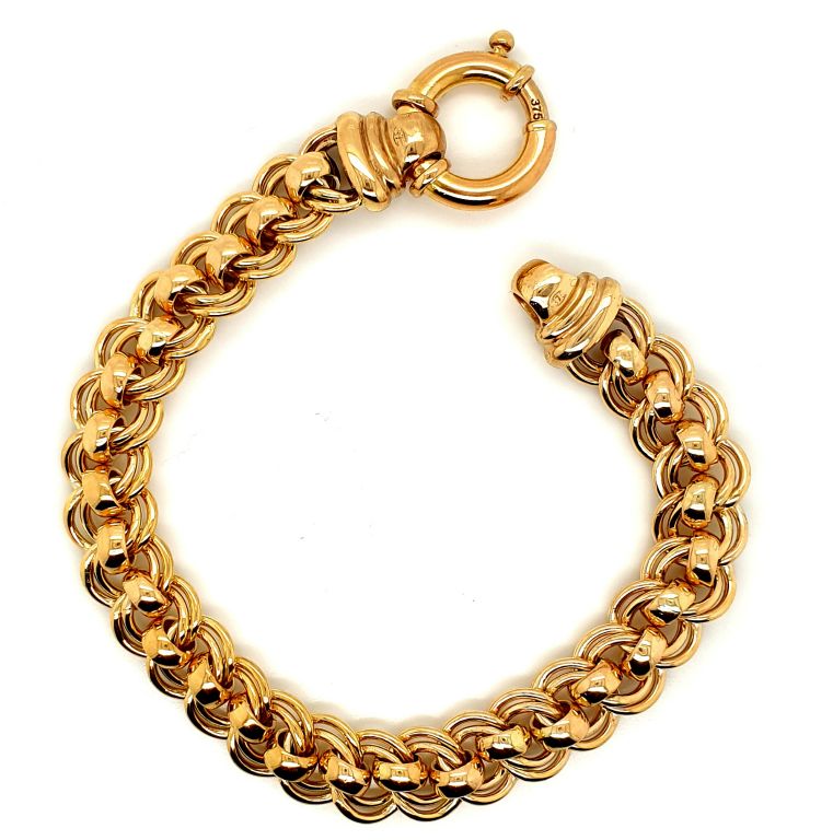 9ct Yellow Fancy Roller Link Bracelet 36.9g (22160) 